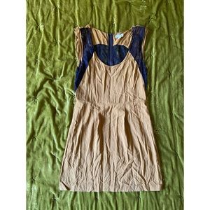 Silence + Noise Mustard & Black Lace Mini Dress